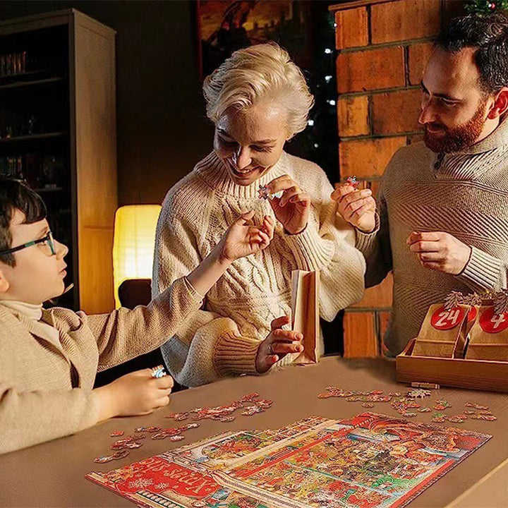 Vikbua™ Julekalender med puslespill – overraskende julemotiv bit for bit