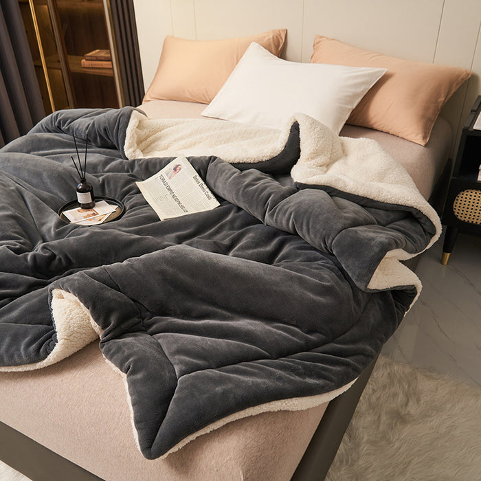 Vikbua Vendbart sherpapledd i tykk plysj og fleece