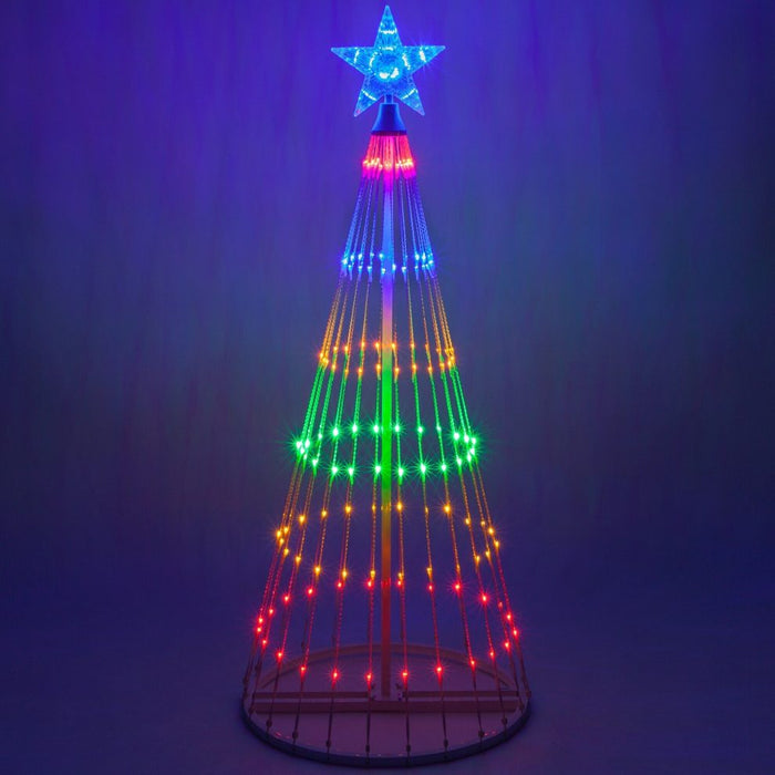 Vikbua™ Animert LED-juletre for utendørs bruk med fargerikt lysshow