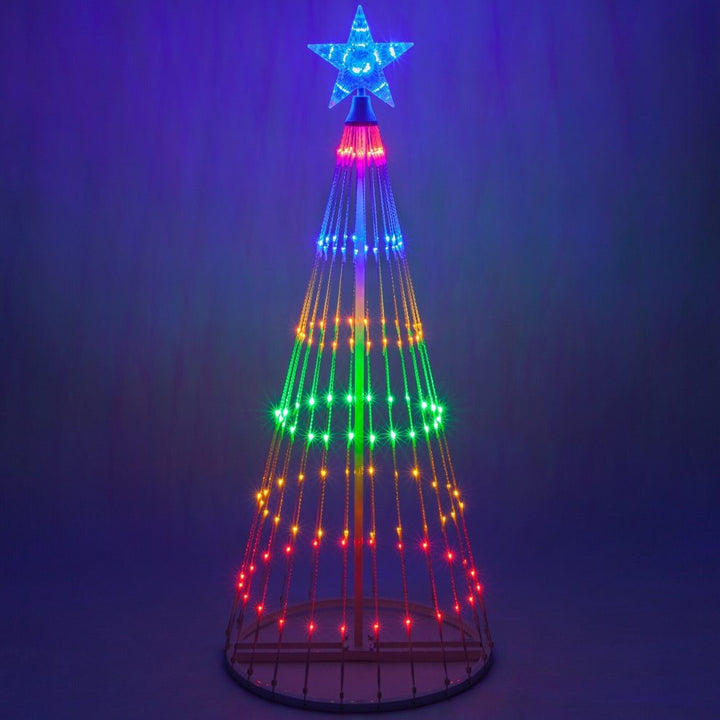 Vikbua™ Animert LED-juletre for utendørs bruk med fargerikt lysshow