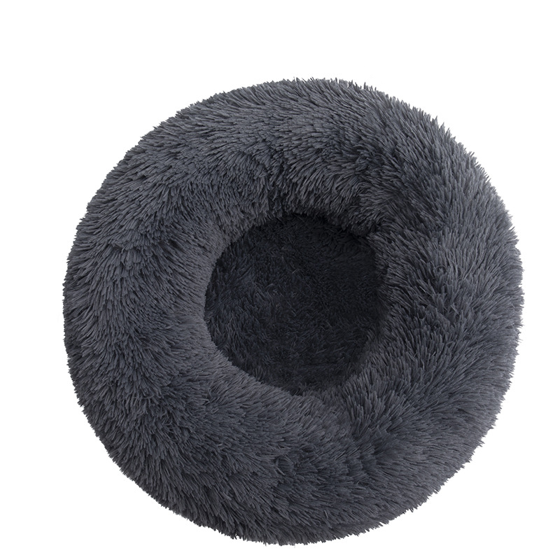 Rund fluffy donutseng til hund