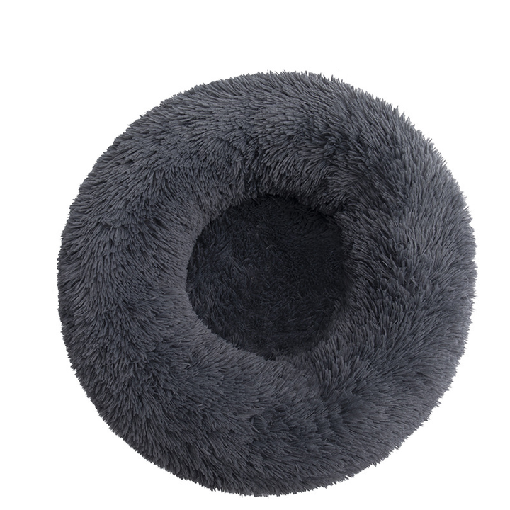 Rund fluffy donutseng til hund