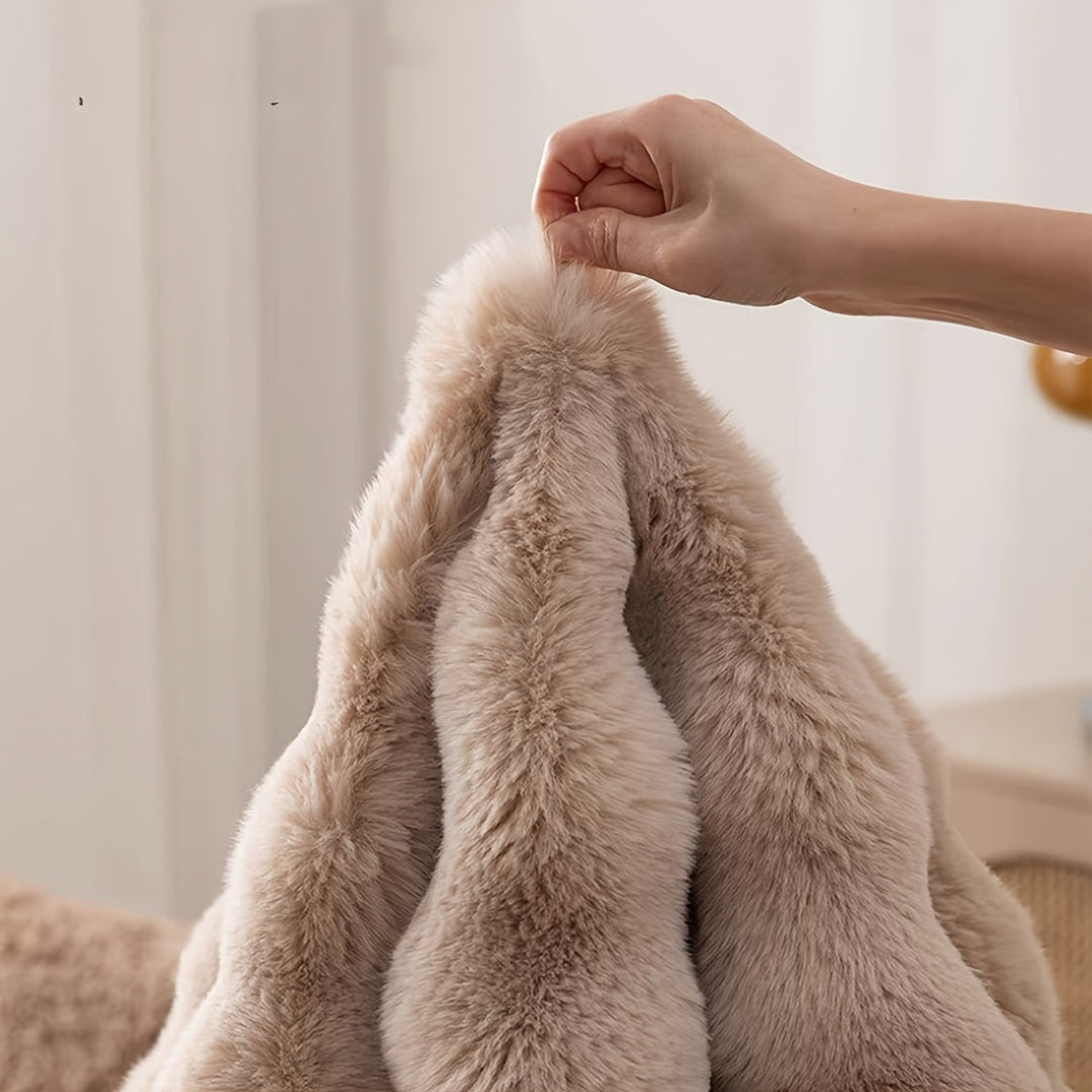 Vikbua™ Rundt luftig teppe med boblestruktur i tett, myk fleece