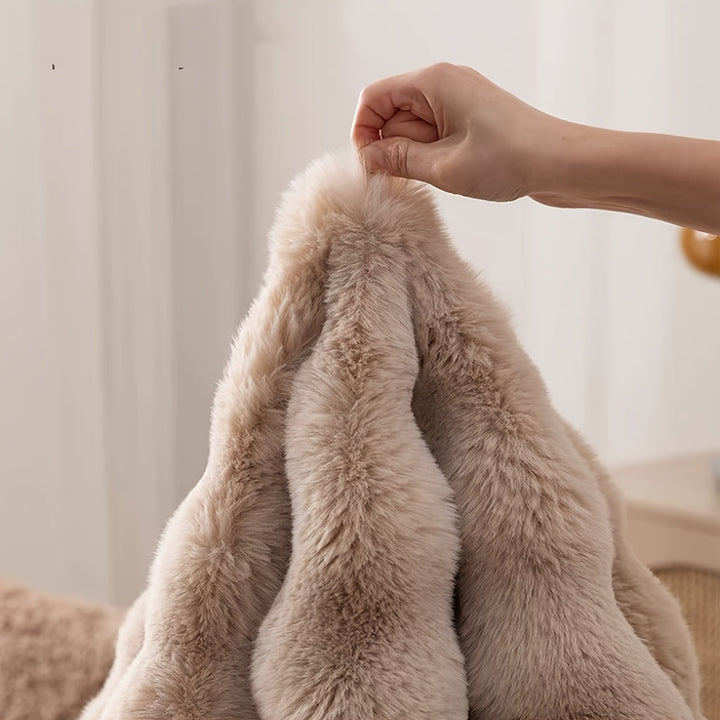 Vikbua™ Rundt luftig teppe med boblestruktur i tett, myk fleece