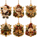 Diamantmalte juleornamenter i tre