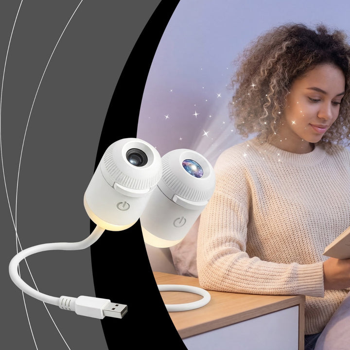 Stjerneprojektor med USB og touch, nattlys for barnerom