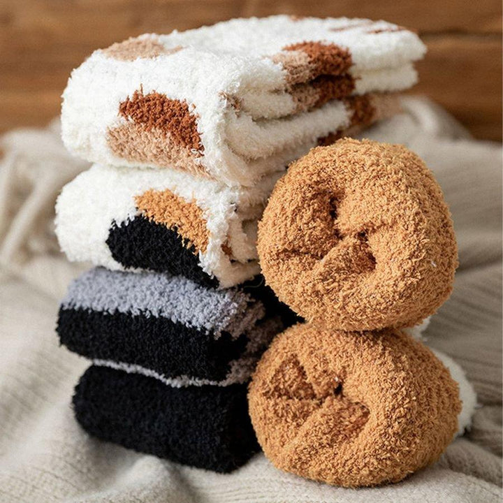Vikbua™ Kosesokker med kattepoter i myk korallfleece, én størrelse