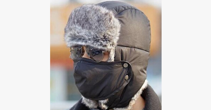 Vikbua™ Vanntett pelslue med øreklaffer og avtakbar ansiktsmaske