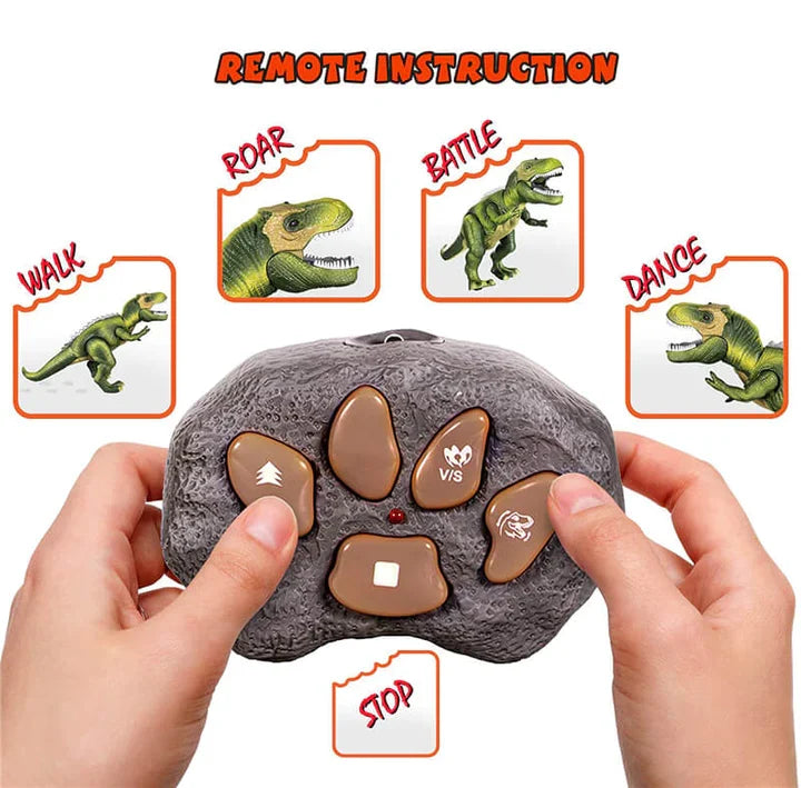 Vikbua™ Fjernstyrt T-rex som går, brøler og lyser i flere farger