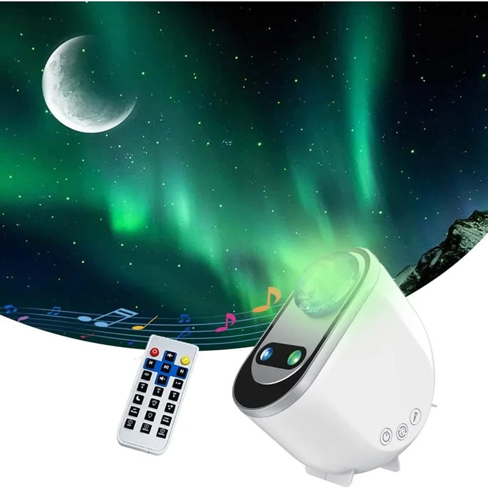 Vikbua Stjerneprojektor med nordlys, stjerner og måne – med fjernkontroll