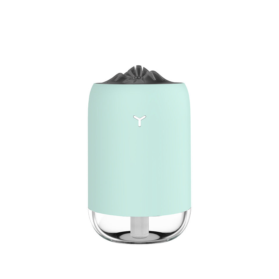 Luftfukter med flammeeffekt, ultralyd og USB, 2 W, i tre farger