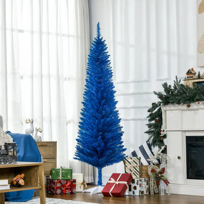 Vikbua Blått smalt juletre uten lys, 180 cm