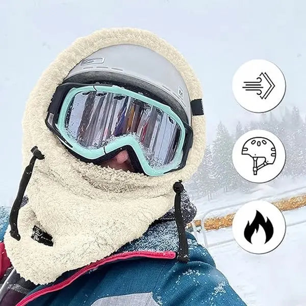 Vikbua™ Vindtett balaklava med sherpahette og justerbar snor