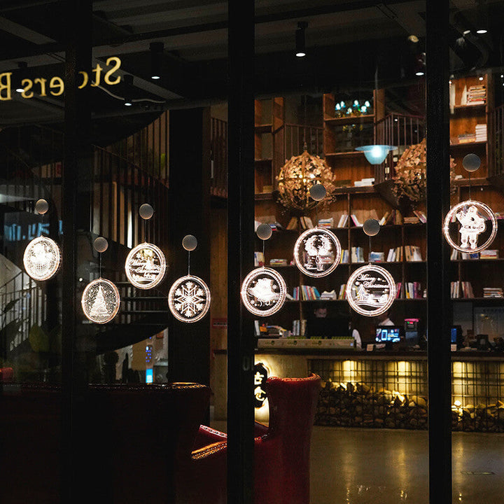 Vikbua™ Julelys til vinduet i akryl med LED og sugekopp