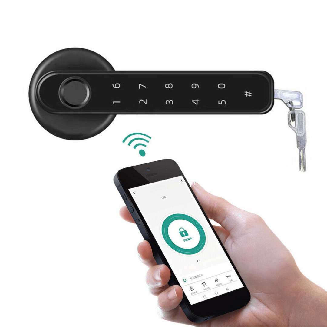 Vikbua™ Smart dørlås med fingeravtrykk, app og reservenøkkel