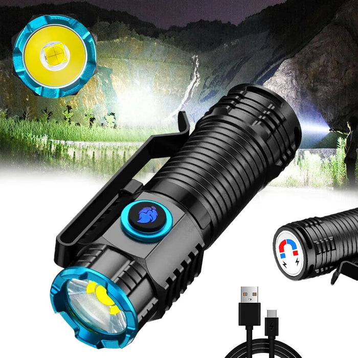 Vikbua™ Oppladbar LED-lommelykt 1000 lumen med magnetfeste