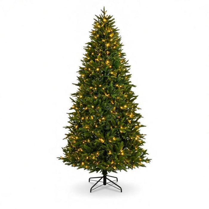 Vikbua Juletre 229 cm med 480 lys i to farger og fjernkontroll