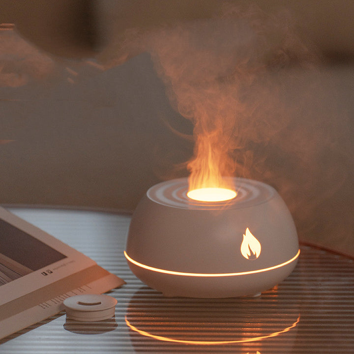 Luftfukter med flamme, avtakbar spraydyse og 7 farger, 130 ml