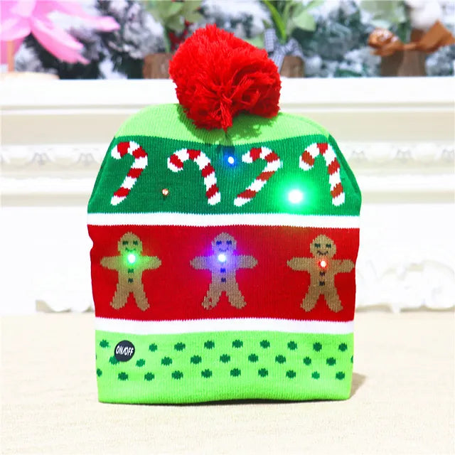Vikbua™ Strikket julelue med LED-lys for barn og voksne
