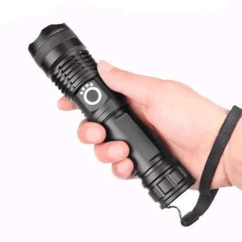 Vikbua™ Oppladbar LED-lommelykt XHP50 med zoom og batteriindikator