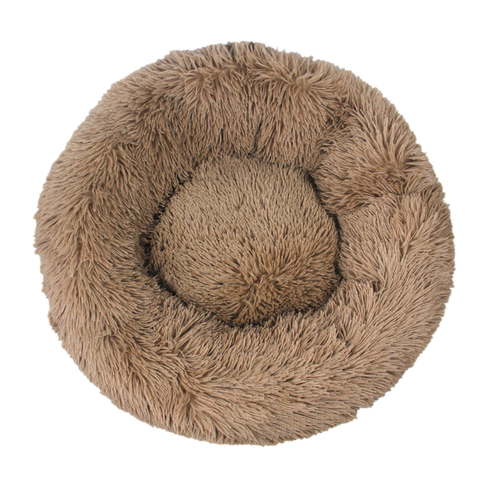 Rund fluffy donutseng til hund