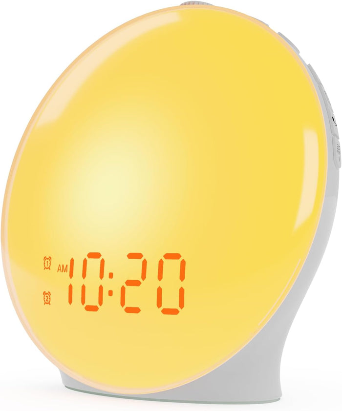 Vikbua™ Vekkerklokke med soloppgang, FM-radio og 14 lysfarger
