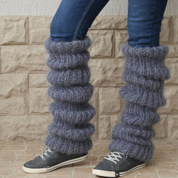 Vikbua Tykke legvarmere i lodden strikk med slouchlook