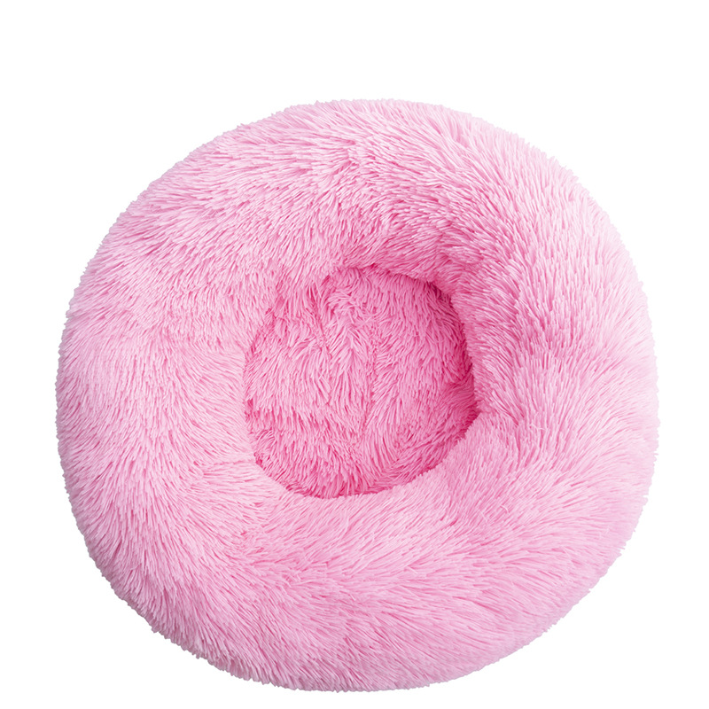 Rund fluffy donutseng til hund