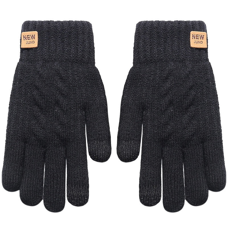 Flettestrikkede beige damehansker
