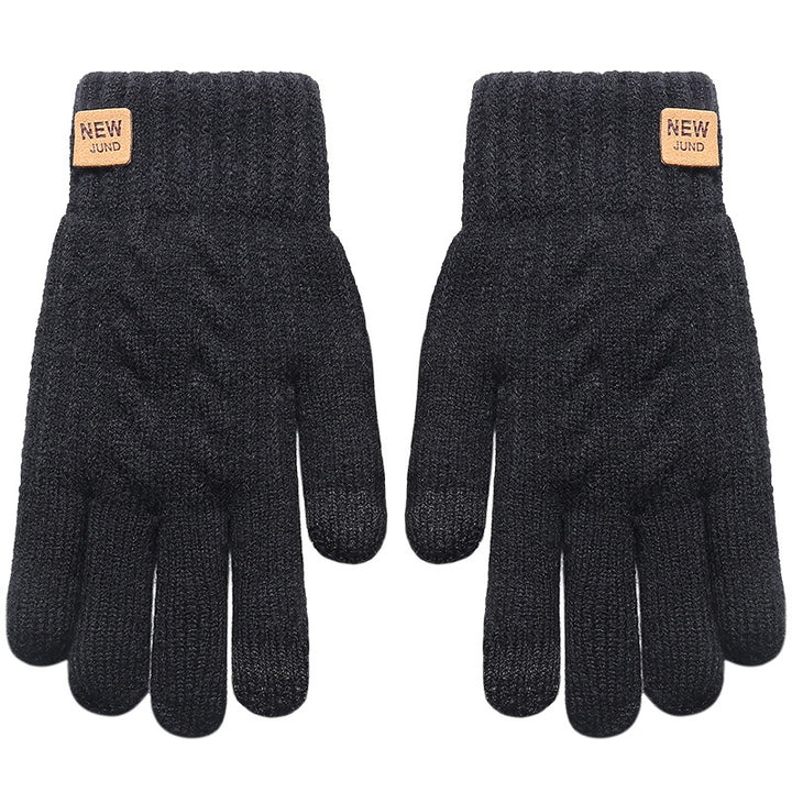 Flettestrikkede beige damehansker