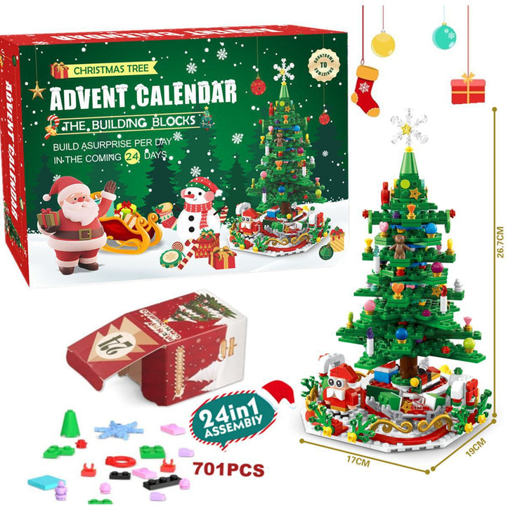 Adventskalender med 24 esker byggeklosser