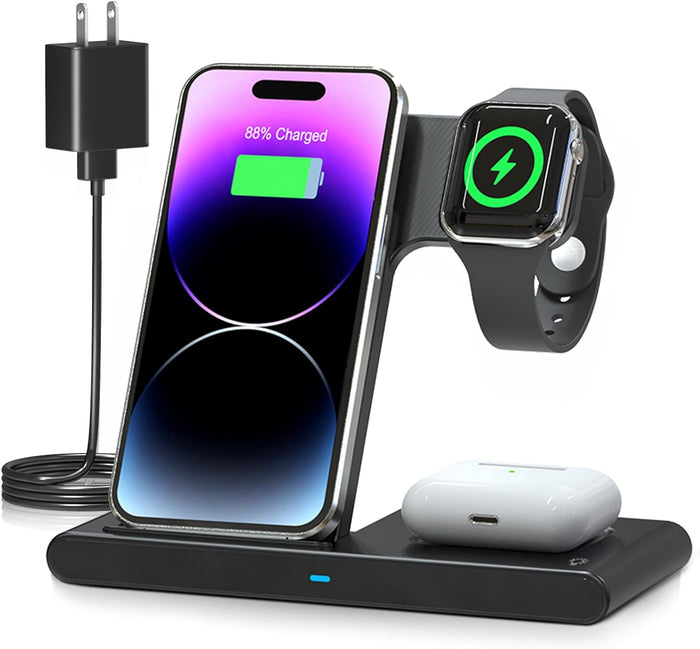 Vikbua™ Sammenleggbar 3-i-1 trådløs lader for iPhone, Watch og AirPods