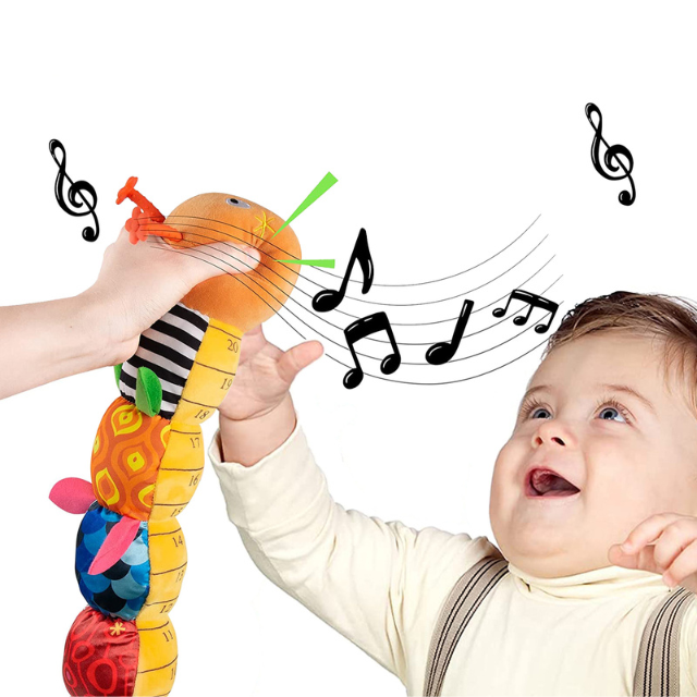 Vikbua™ Musikalsk larve i plysj med rangle og raslelyder