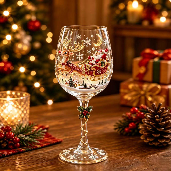 Vikbua Vinglass med festlig julemotiv på stetten