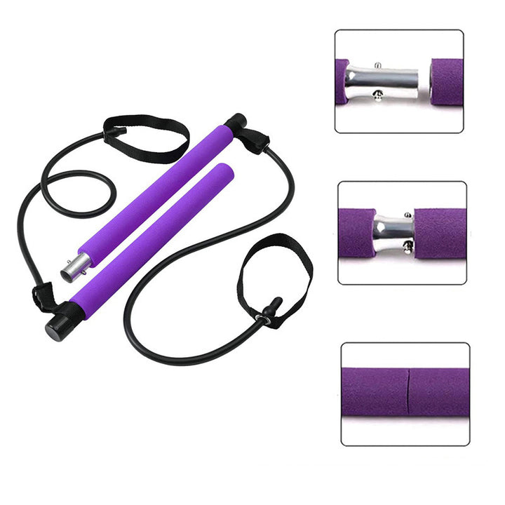 Pilatesstang med strikk og fotstropper