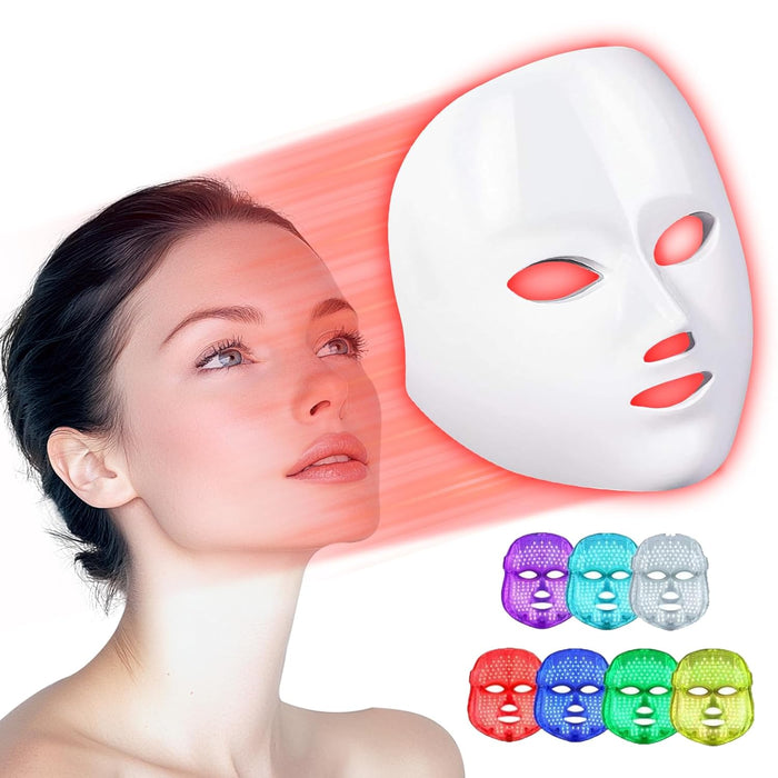 Vikbua™ LED-ansiktsmaske med sju lysfarger og fjernkontroll