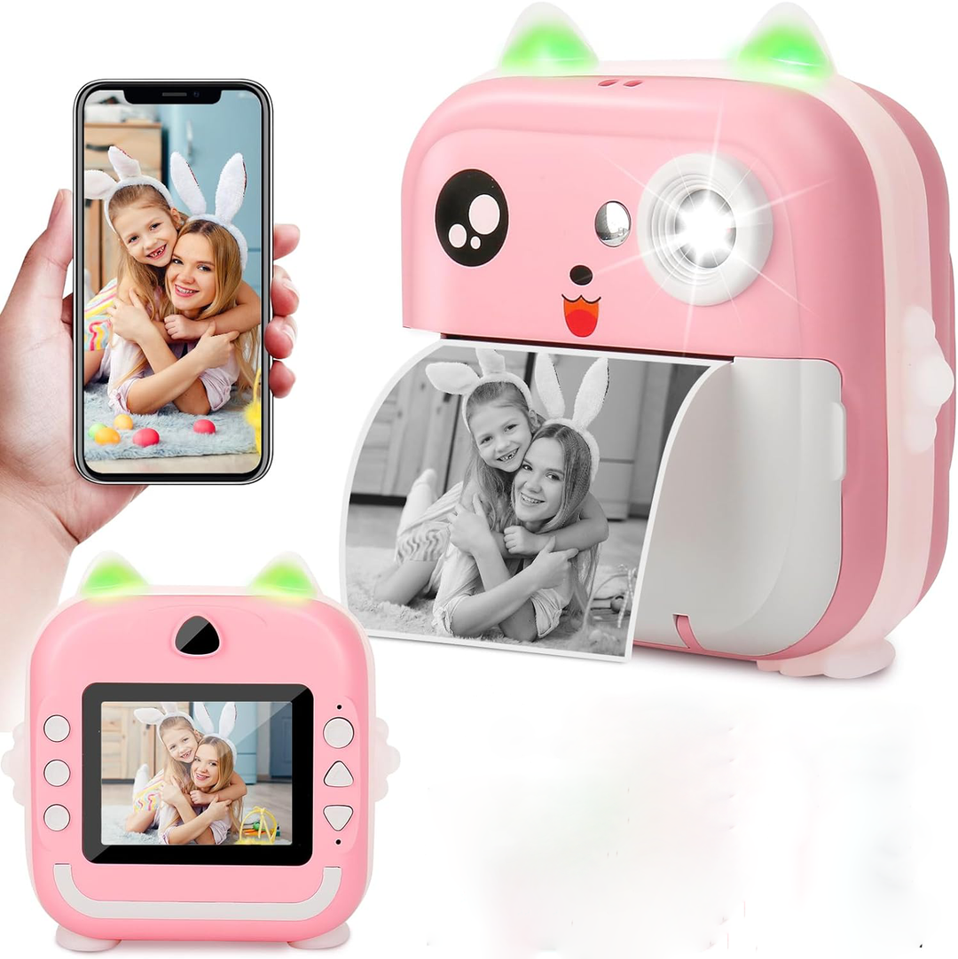 Vikbua™ Barnekamera med direkteutskrift, doble 1080p-linser og skjerm