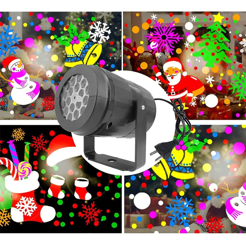 Vikbua™ Juleprojektor med snøfnugg og 16 ulike motiver