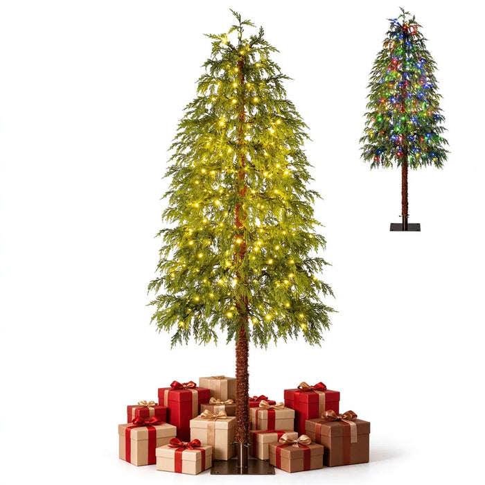 Vikbua Sypressjuletre 183 cm med lys som skifter farge