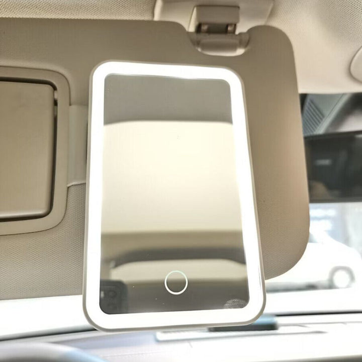 Vikbua™ Sminkespeil til bilen med LED-lys og justerbar styrke