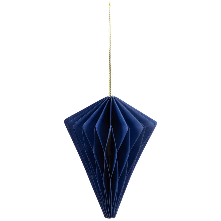 Fire marineblå bikakepynt i papir