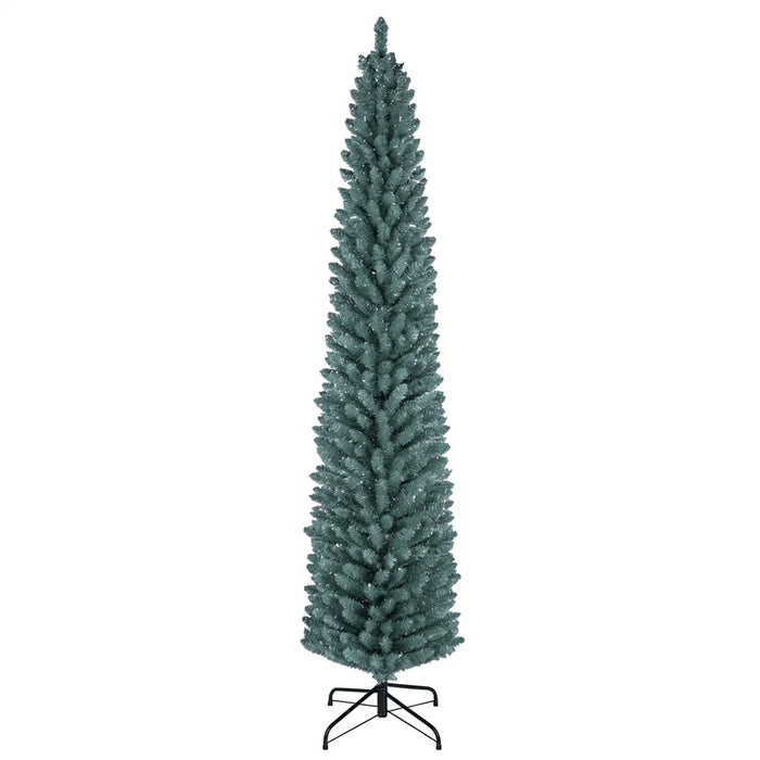 Vikbua Smalt juletre med frostede sølvnåler, 213 cm