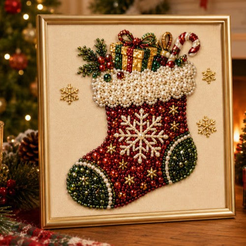 Vikbua Diamantmaling med perler og julemotiv