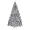 Sølvfarget kunstig juletre med metallfot