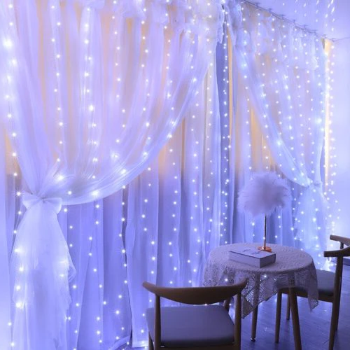 Vikbua™ Lysgardin med LED-lys, fjernkontroll og flere lysmoduser