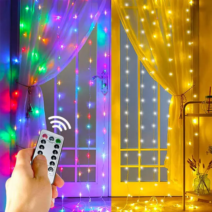 Vikbua™ Lysgardin med LED-lys, fjernkontroll og flere lysmoduser