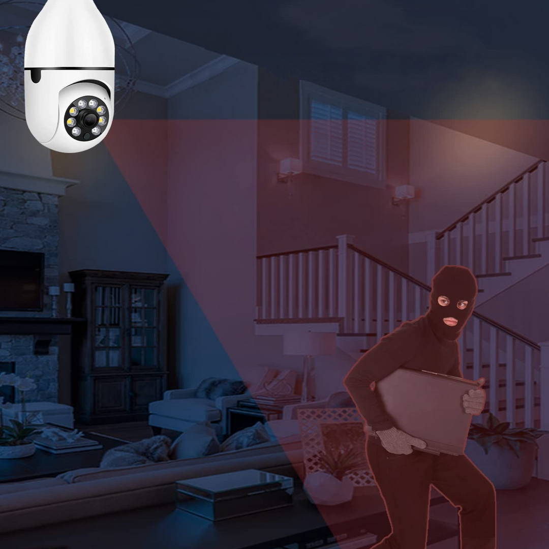 Vikbua™ Lyspære med overvåkingskamera, 360° visning og nattsyn