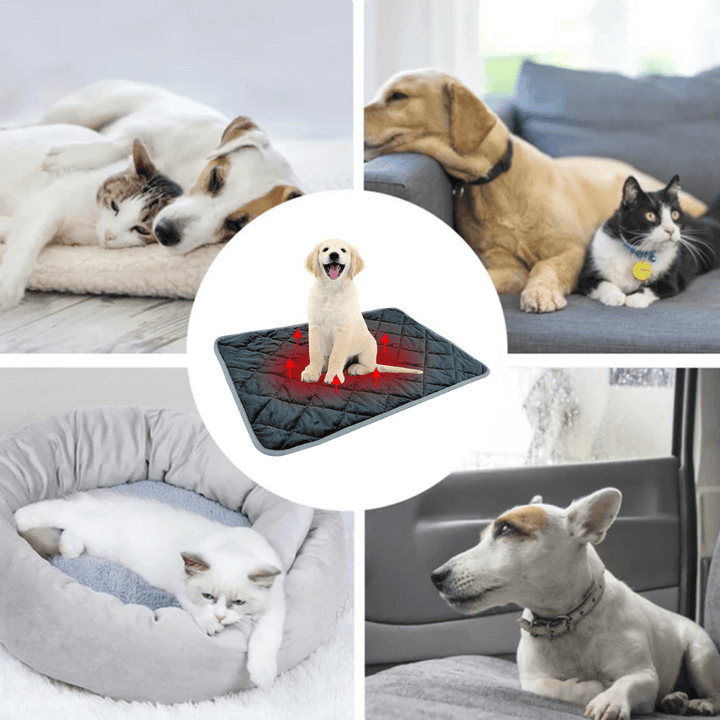 Vikbua™ Selvvarmende liggeunderlag for hund og katt med sklisikker bunn