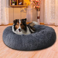 Rund fluffy donutseng til hund