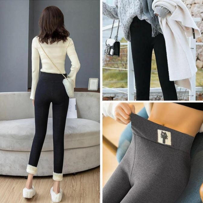 Vikbua™ Tykke termoleggings med fleecefôr og høyt liv
